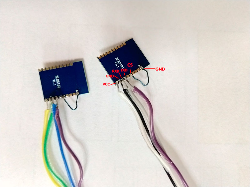 2個(gè)BLE5101模塊接線背面圖