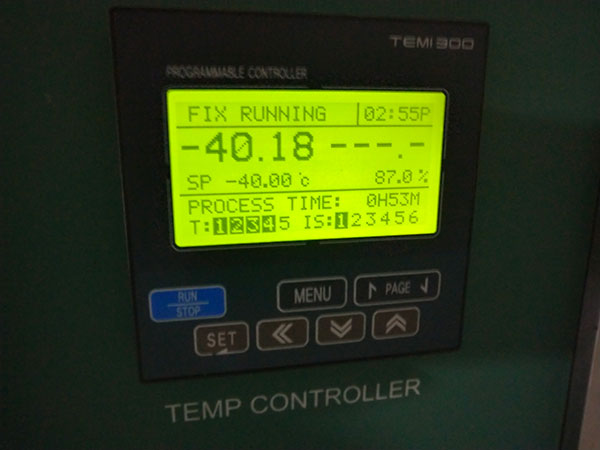 設(shè)置恒溫箱為-40°