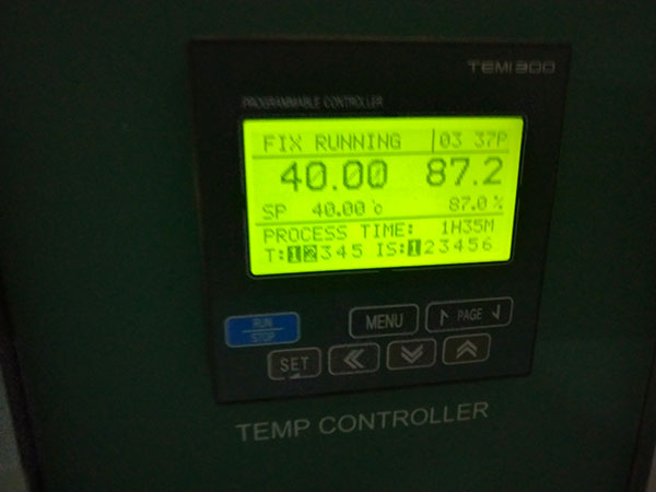 設(shè)置恒溫箱為40°