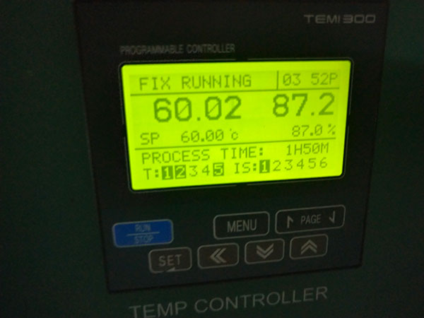 設(shè)置恒溫箱為60°